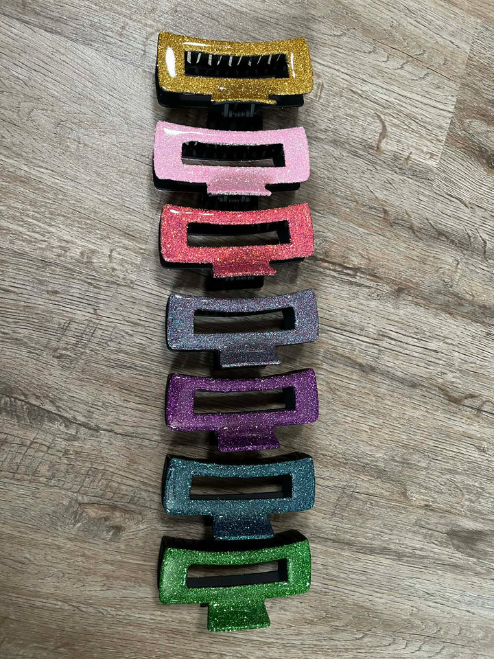 Glitter Resin Hair Claw (Large)