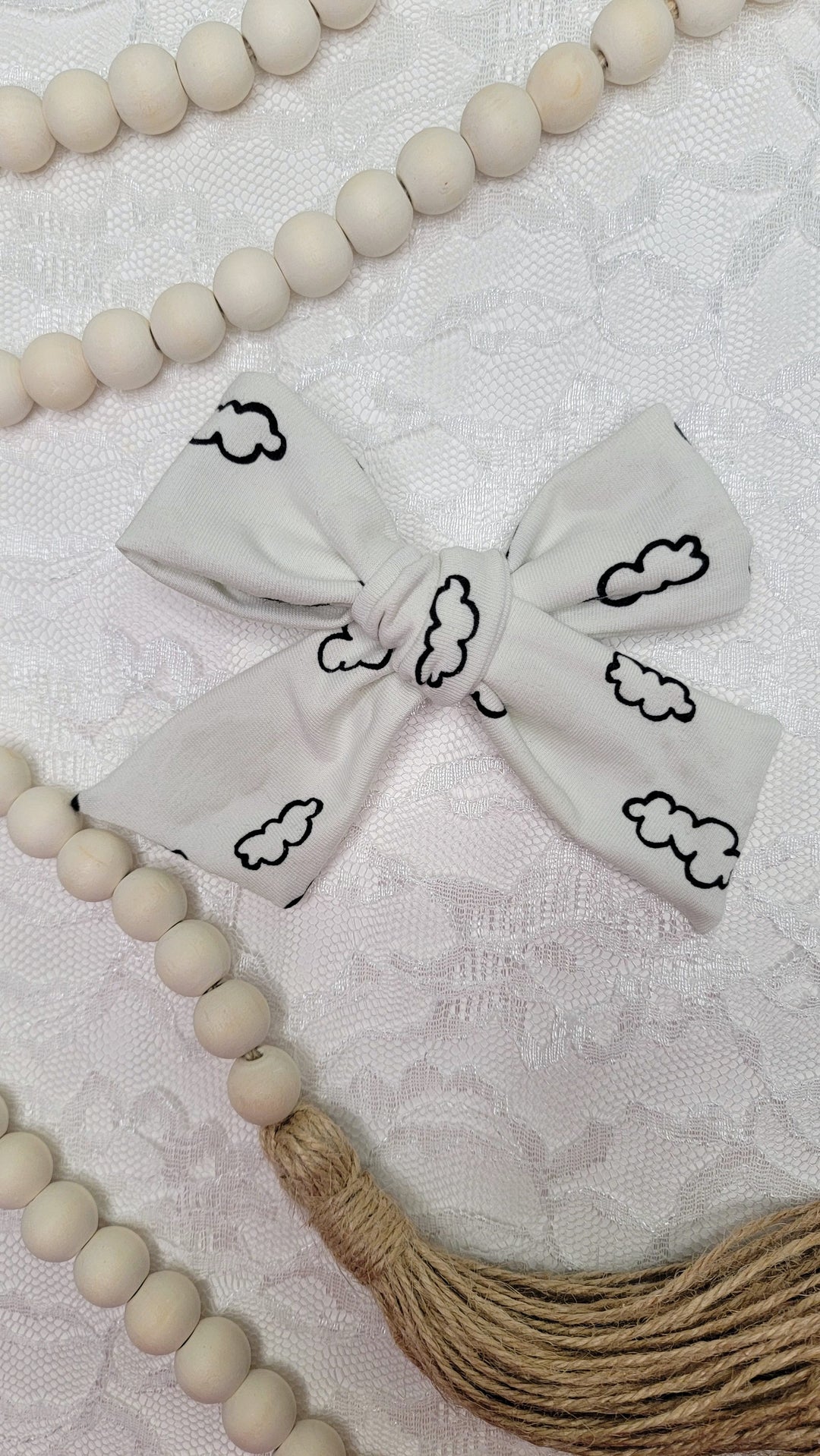 UV Clouds Dainty Bow (on clips)