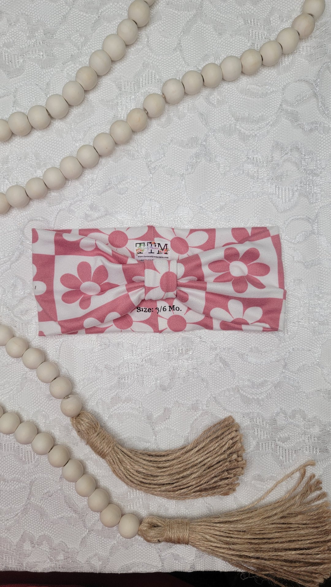 Checked Mauve Jane Headwrap