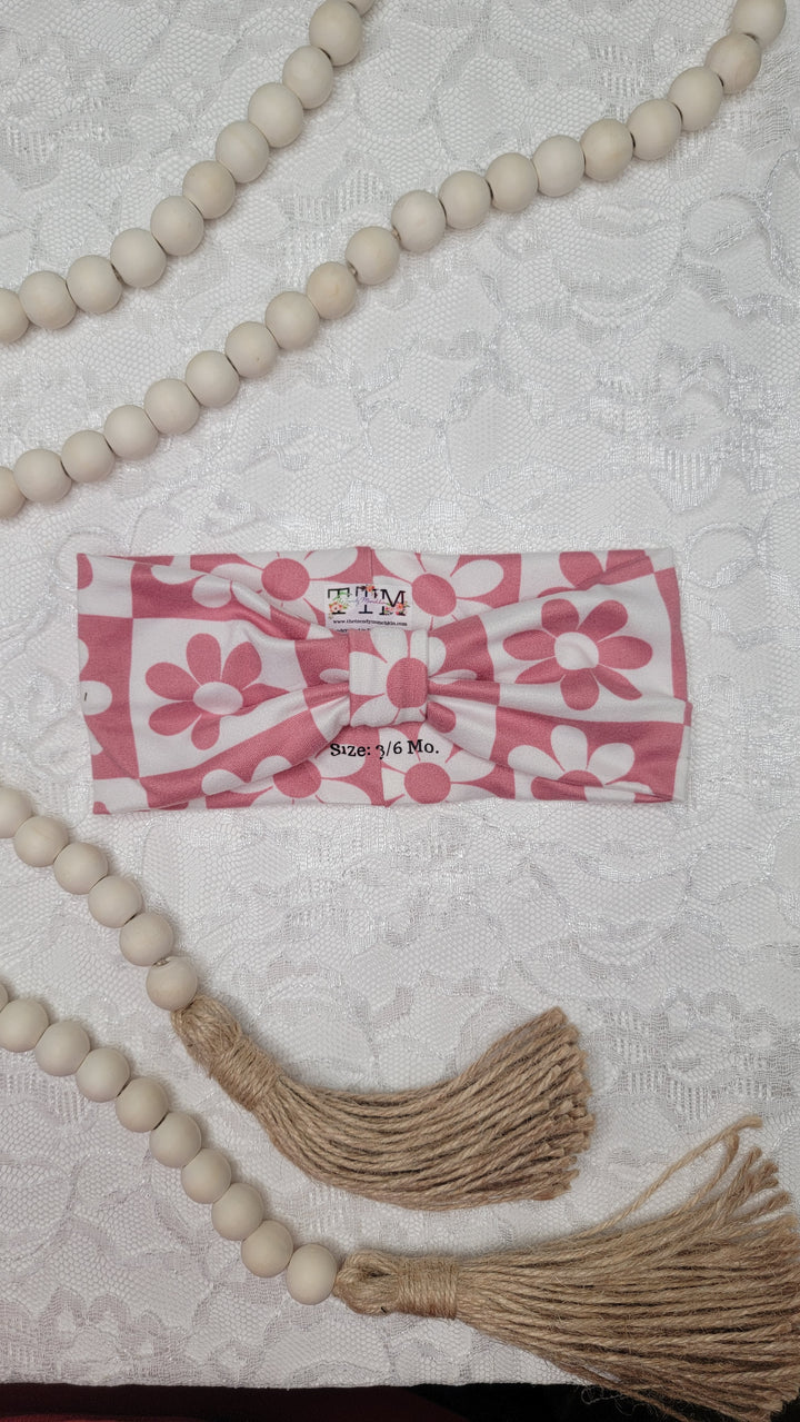 Checked Mauve Jane Headwrap