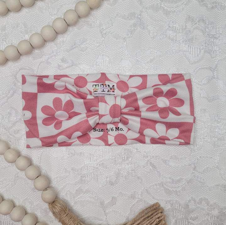 Checked Mauve Jane Headwrap