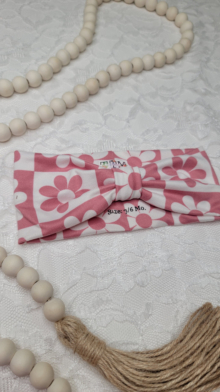 Checked Mauve Jane Headwrap