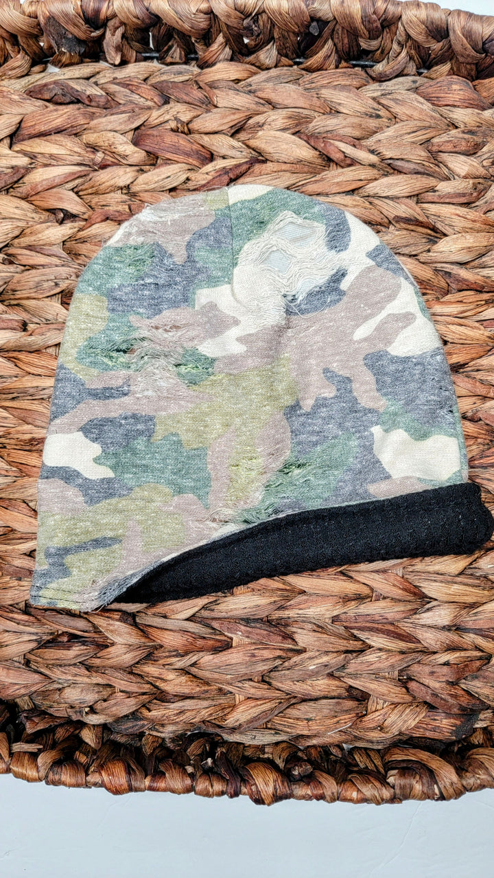 Distressed Camo Houdini Beanie