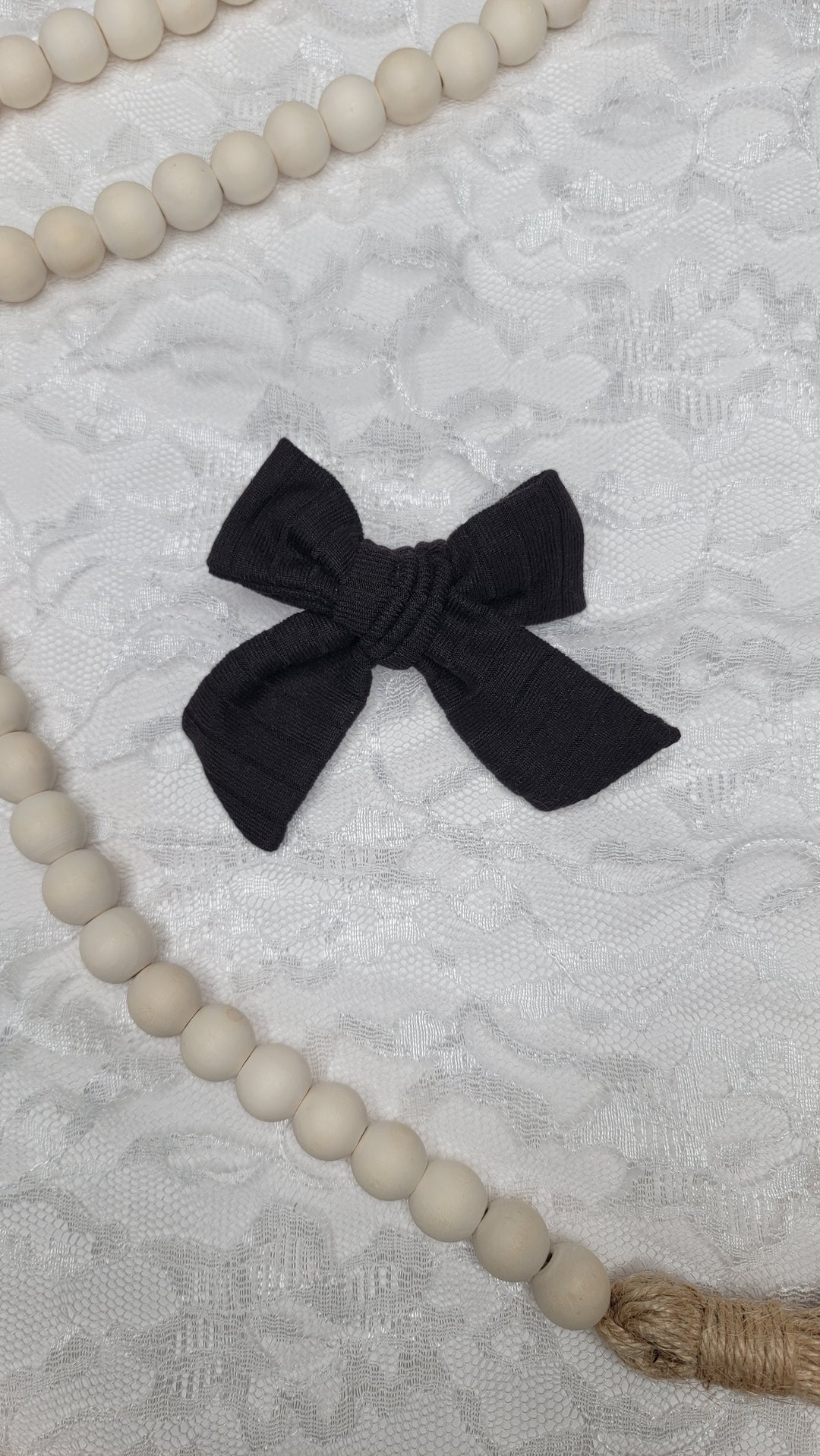Black Dainty Bow (on clips)