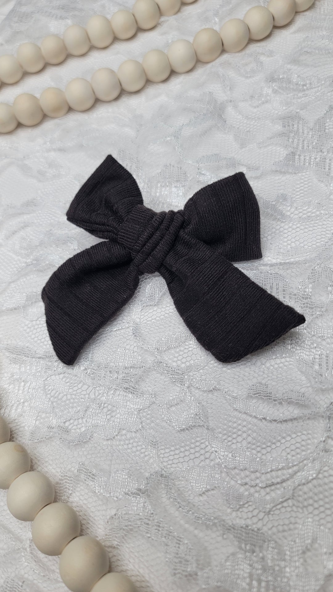 Black Dainty Bow (on clips)
