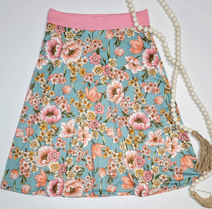 Seafoam Floral Maddie Skirt