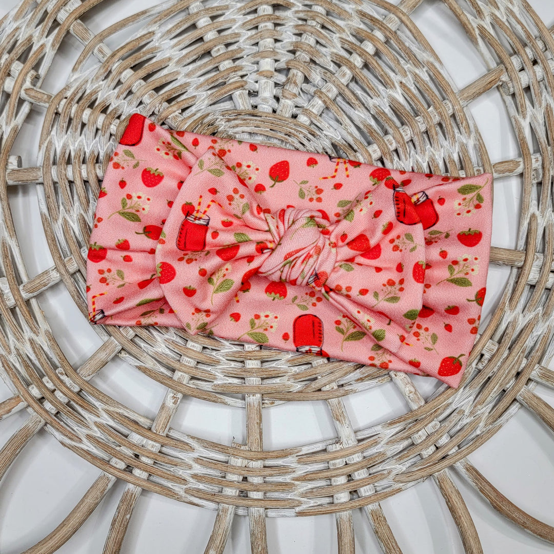 Strawberry Lemonade Big Bow Headwrap
