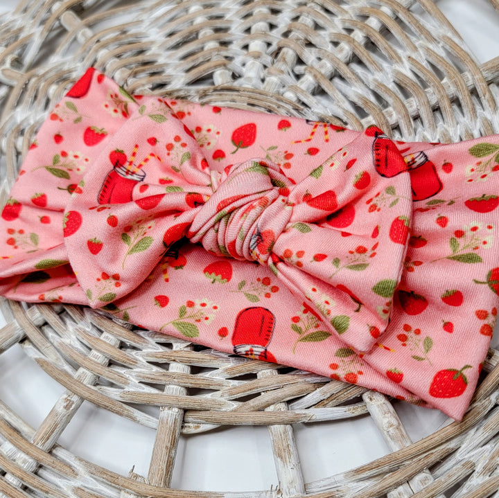 Strawberry Lemonade Big Bow Headwrap