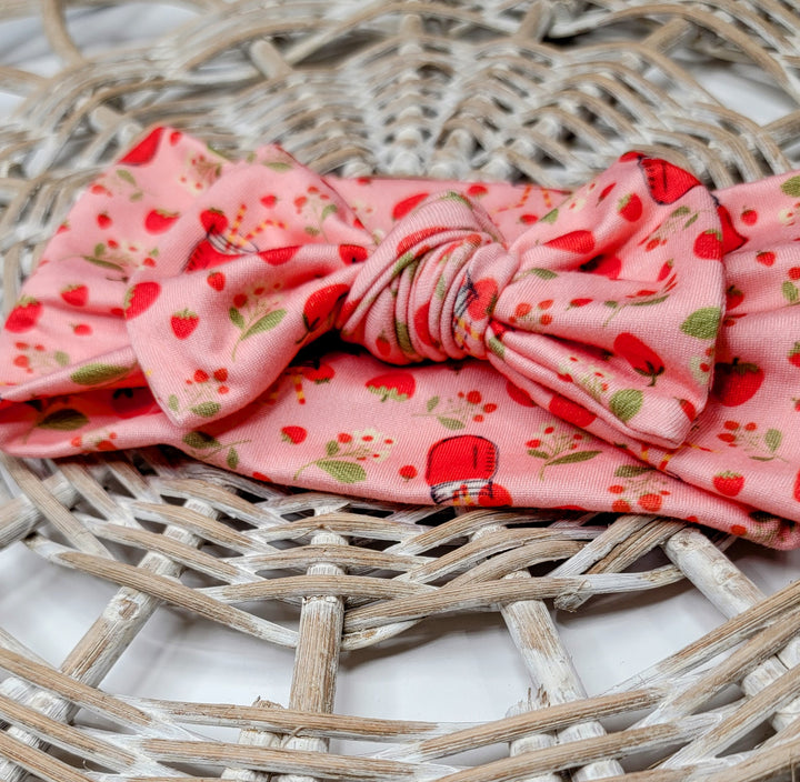 Strawberry Lemonade Big Bow Headwrap