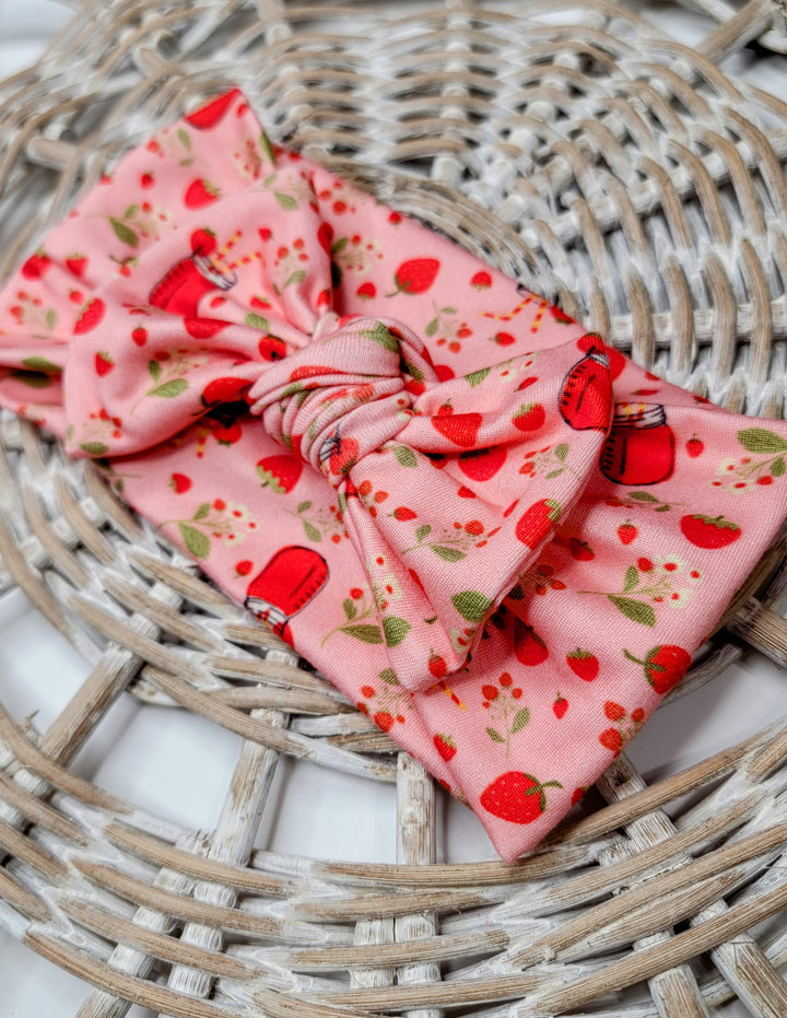 Strawberry Lemonade Big Bow Headwrap