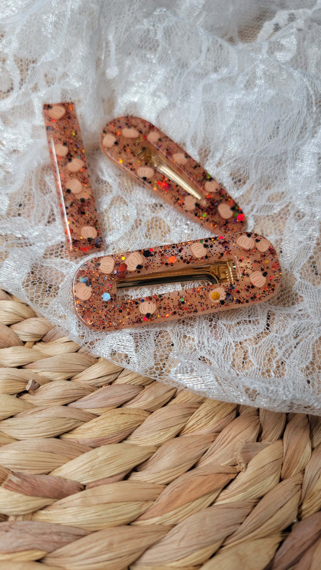 Pumpkins Resin Hair Clips