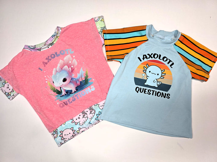 Retro Axolotl Questions Raglan Tee
