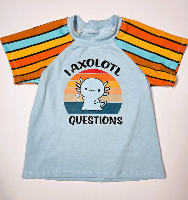 Retro Axolotl Questions Raglan Tee