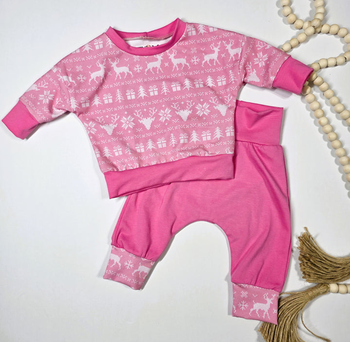 Pink Ugly Sweater Lounge Set