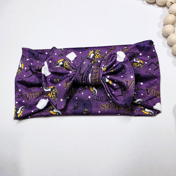 Vikings Big Bow Headwrap