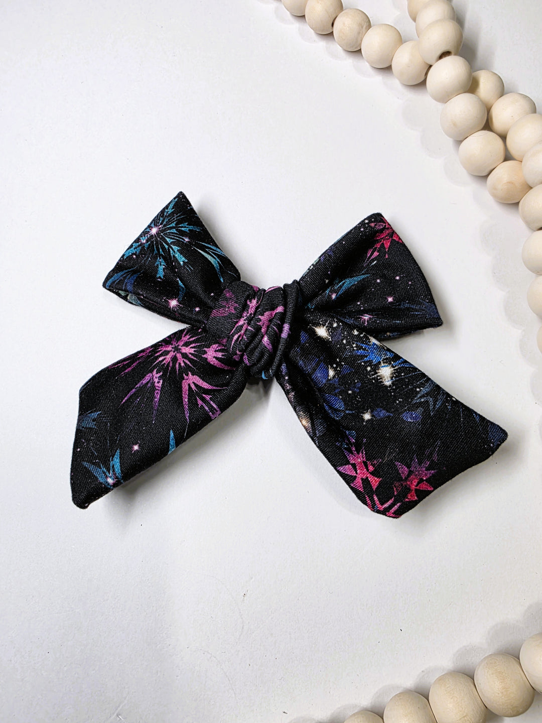 Snowflake Fireworks Dainty Bow (on clips)