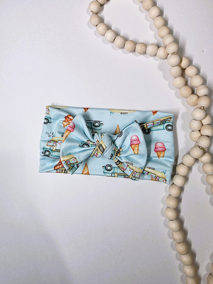 Ice Cream Truck Big Bow Headwrap