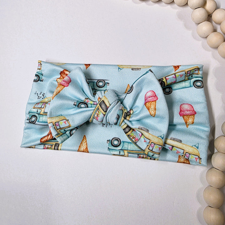 Ice Cream Truck Big Bow Headwrap