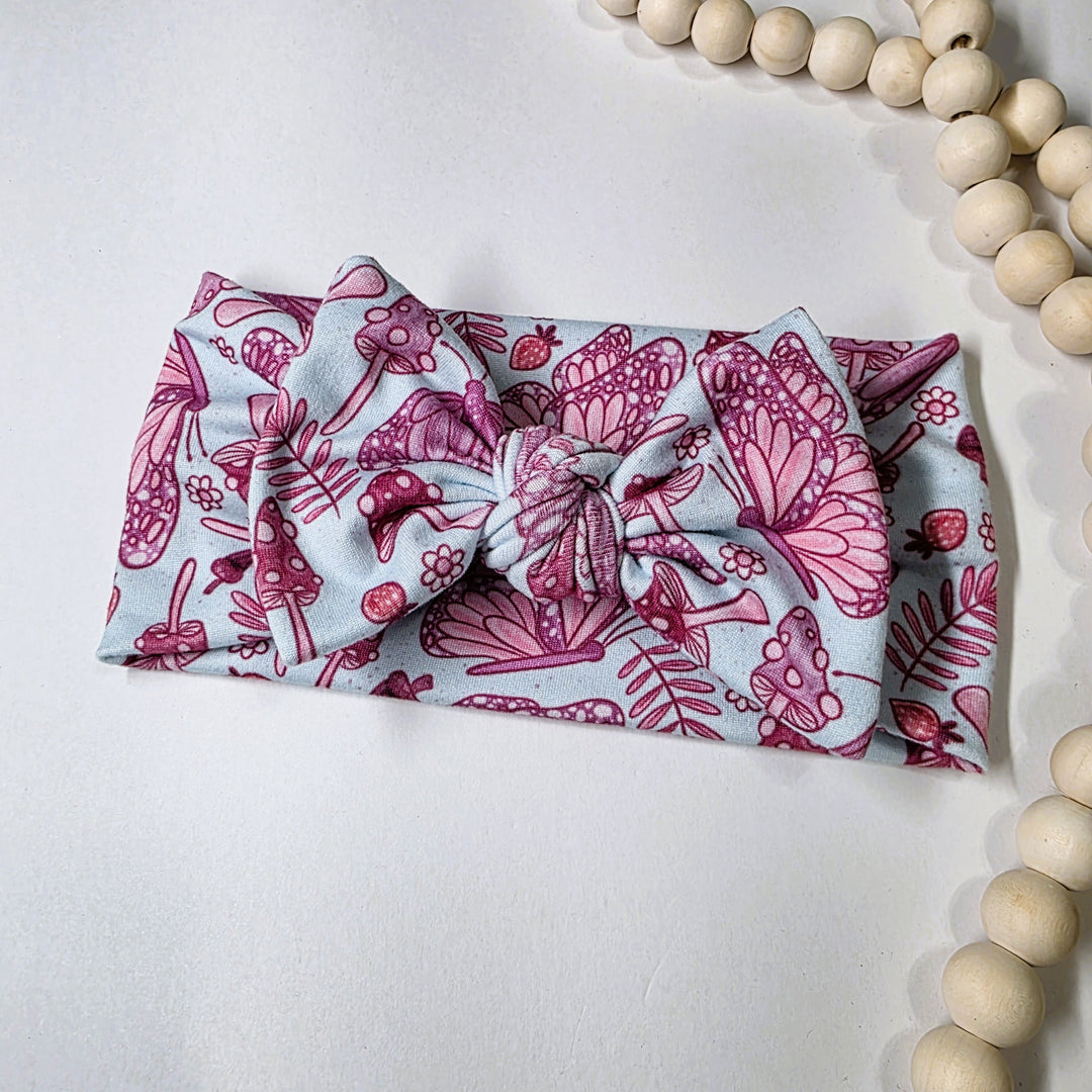 Muted Butterfly Big Bow Headwrap