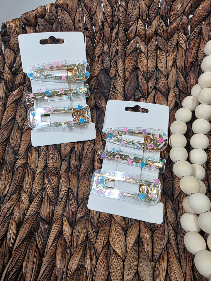 Xs & Os Resin Hair Clips