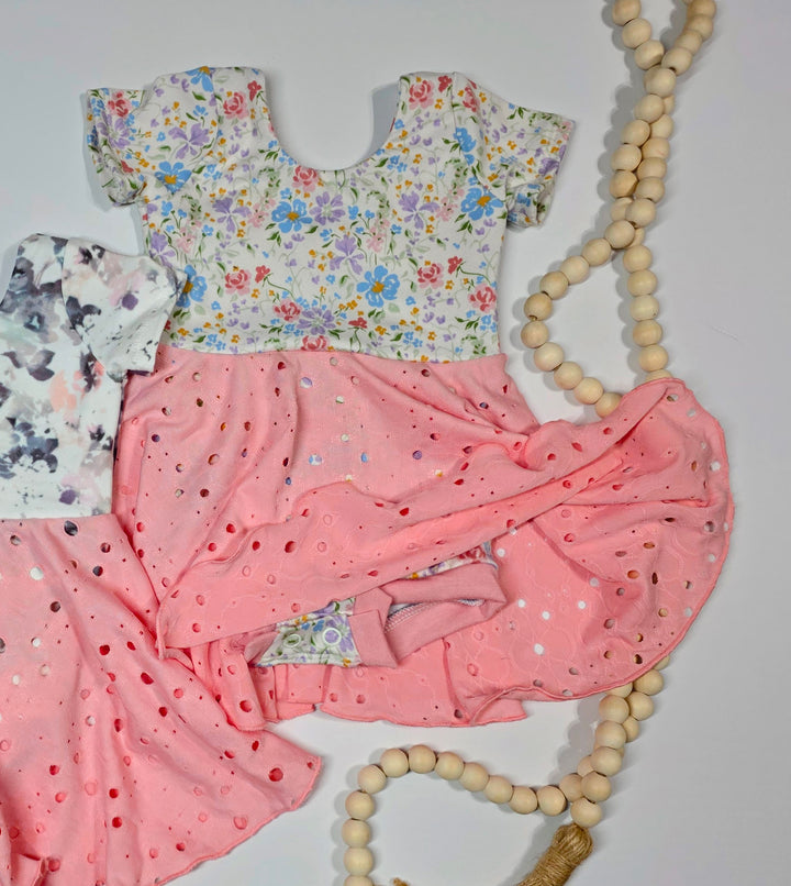 Butterfly Floral Skirted Bodysuit