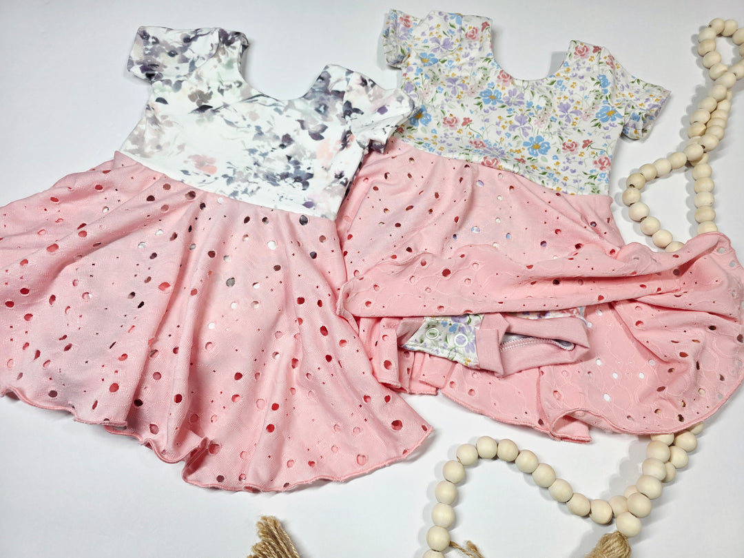 Butterfly Floral Skirted Bodysuit