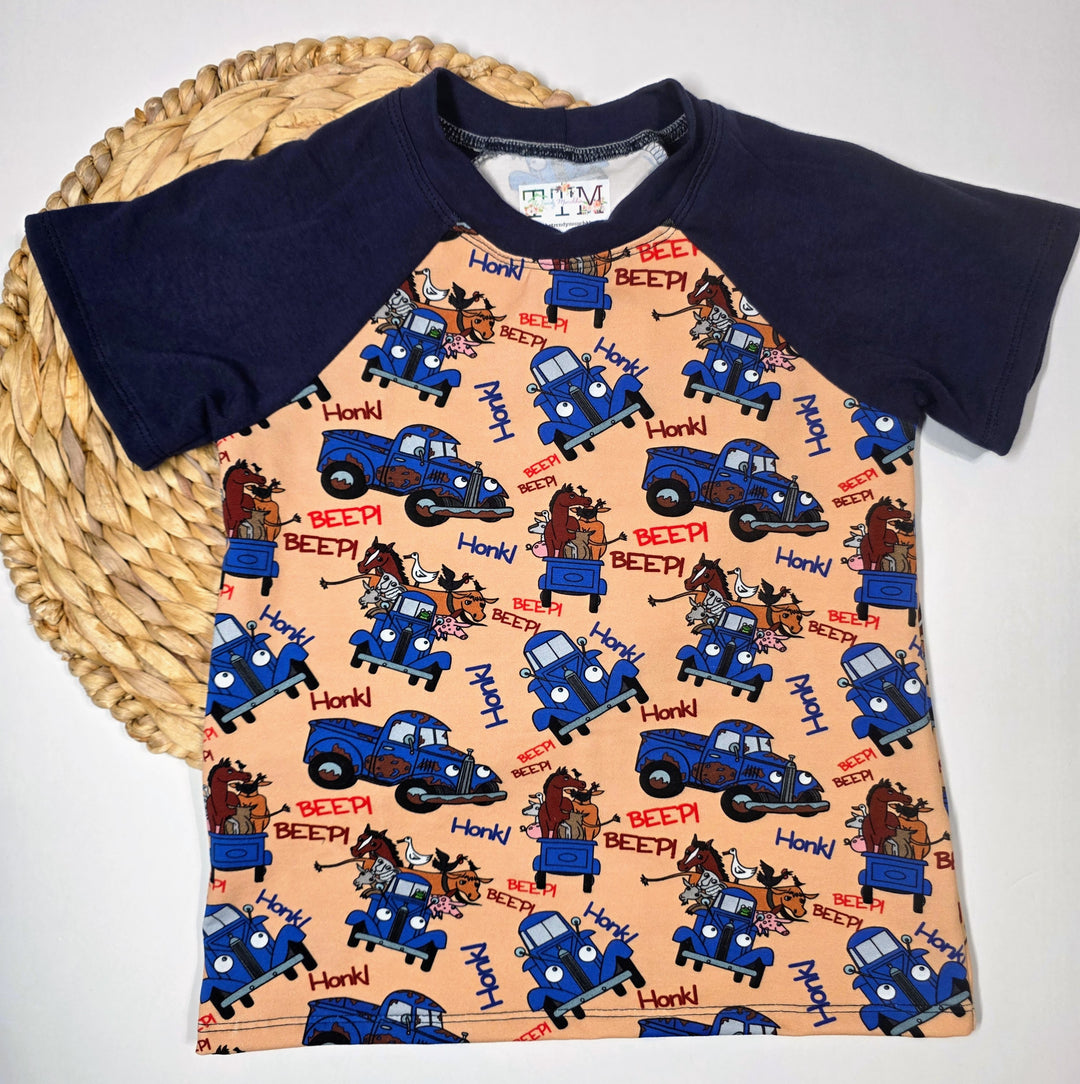 Blue Truck Raglan Tee