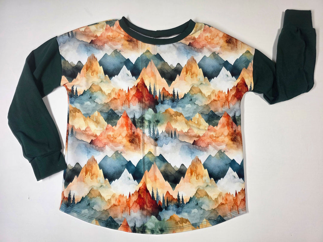 Mountain View Curved Hem Tee