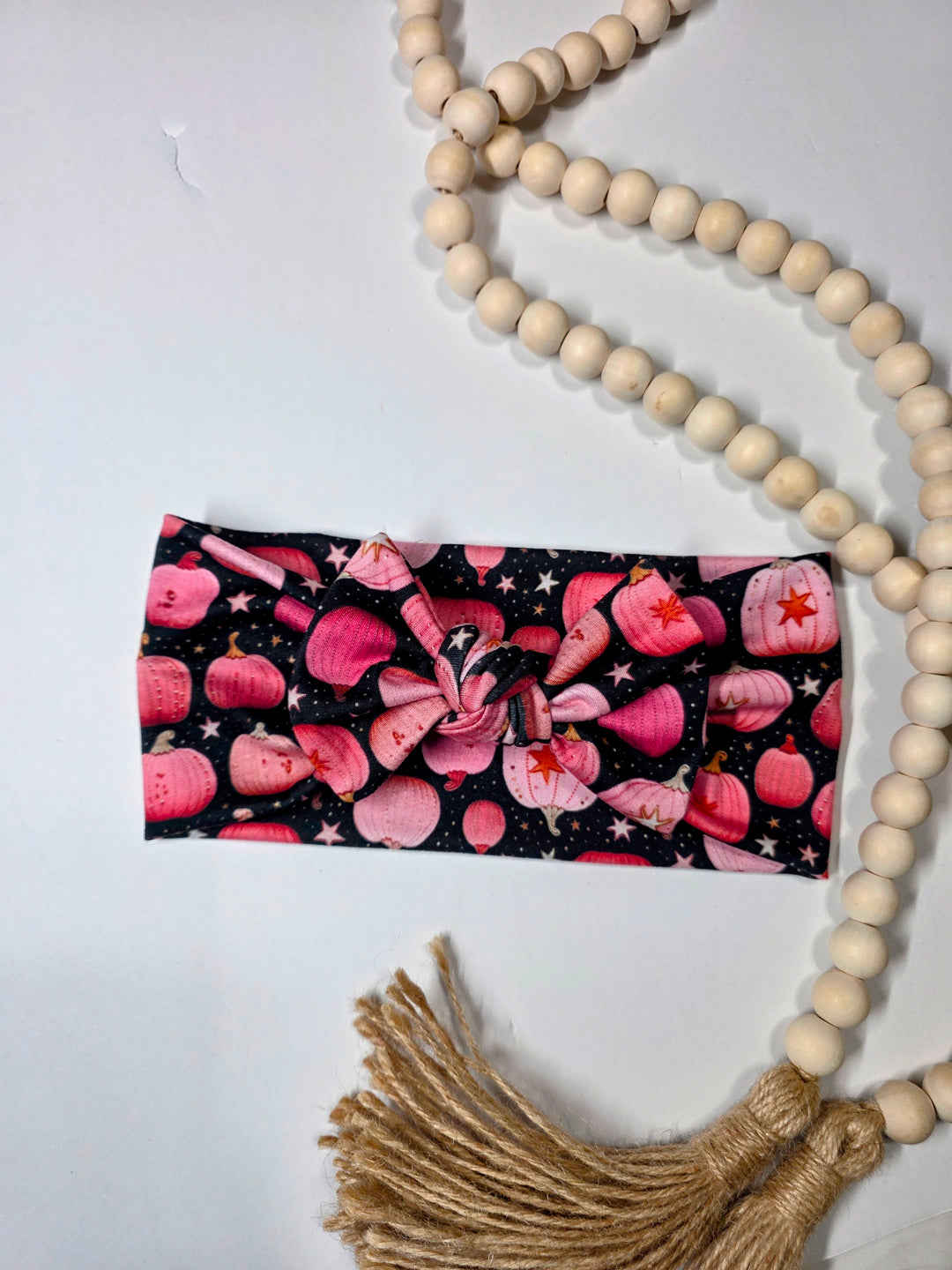 Pink Pumpkins Big Bow Headwrap