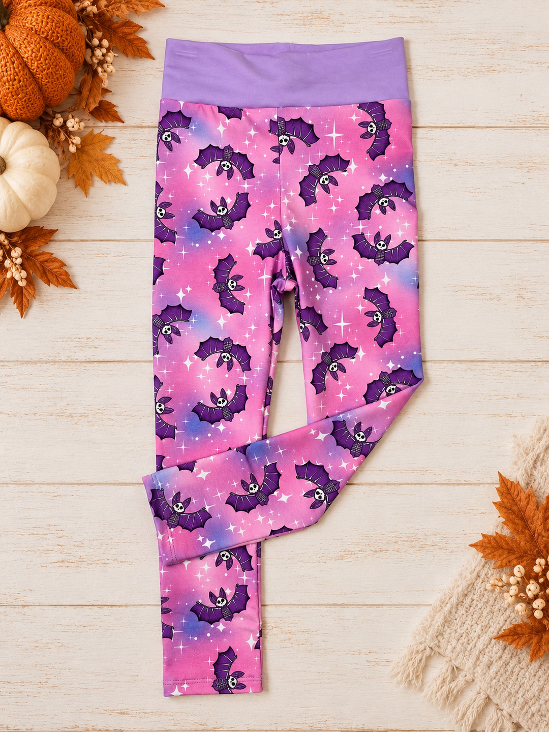 Purple Bats Ninja Leggings