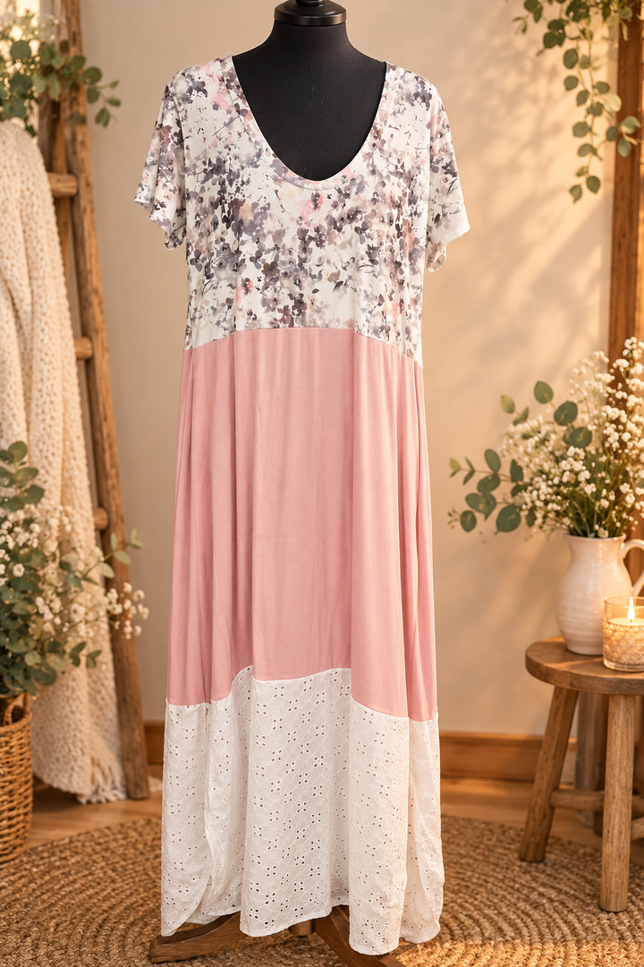 Dusty Floral Sage Maxi Dress