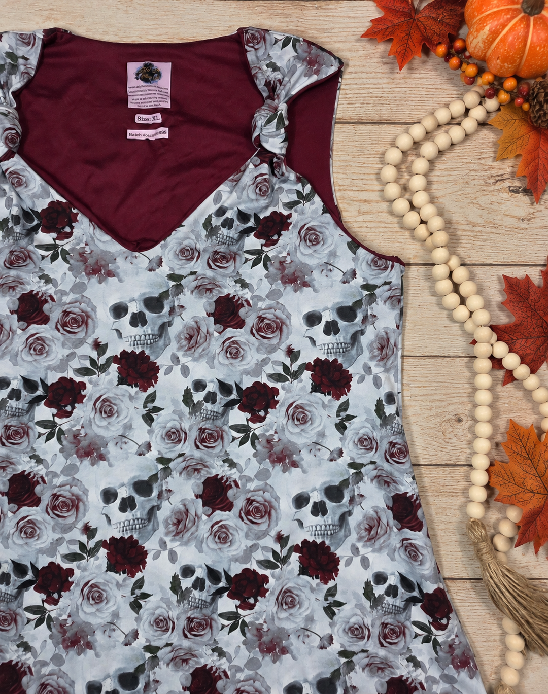 Burgundy Skulls Natalie Tank