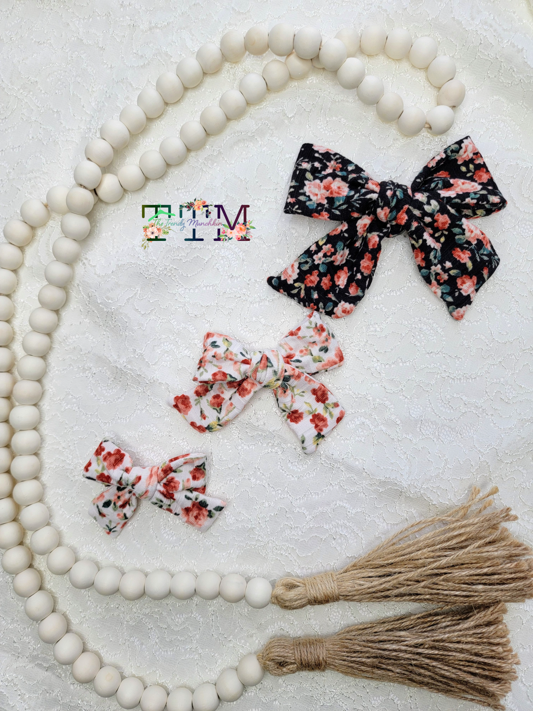 Spring Patchwork Dainty Bow (on clips)