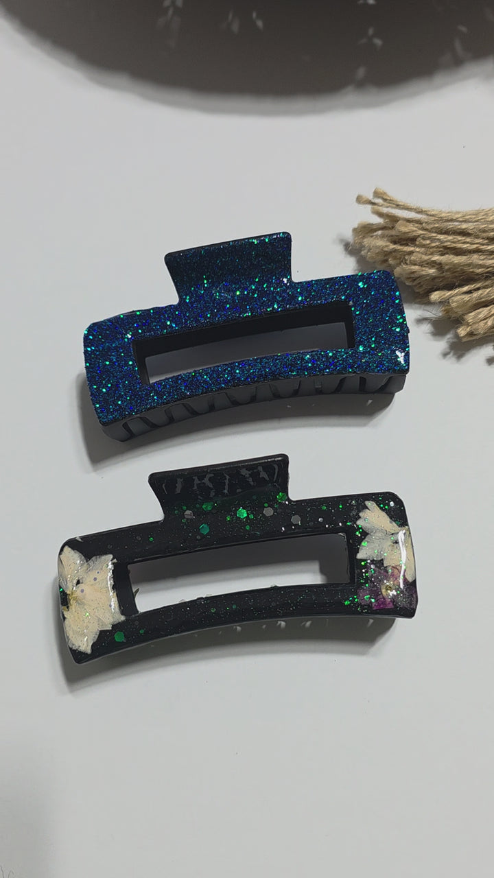 Real Flowers Resin Hair Claw (Large)