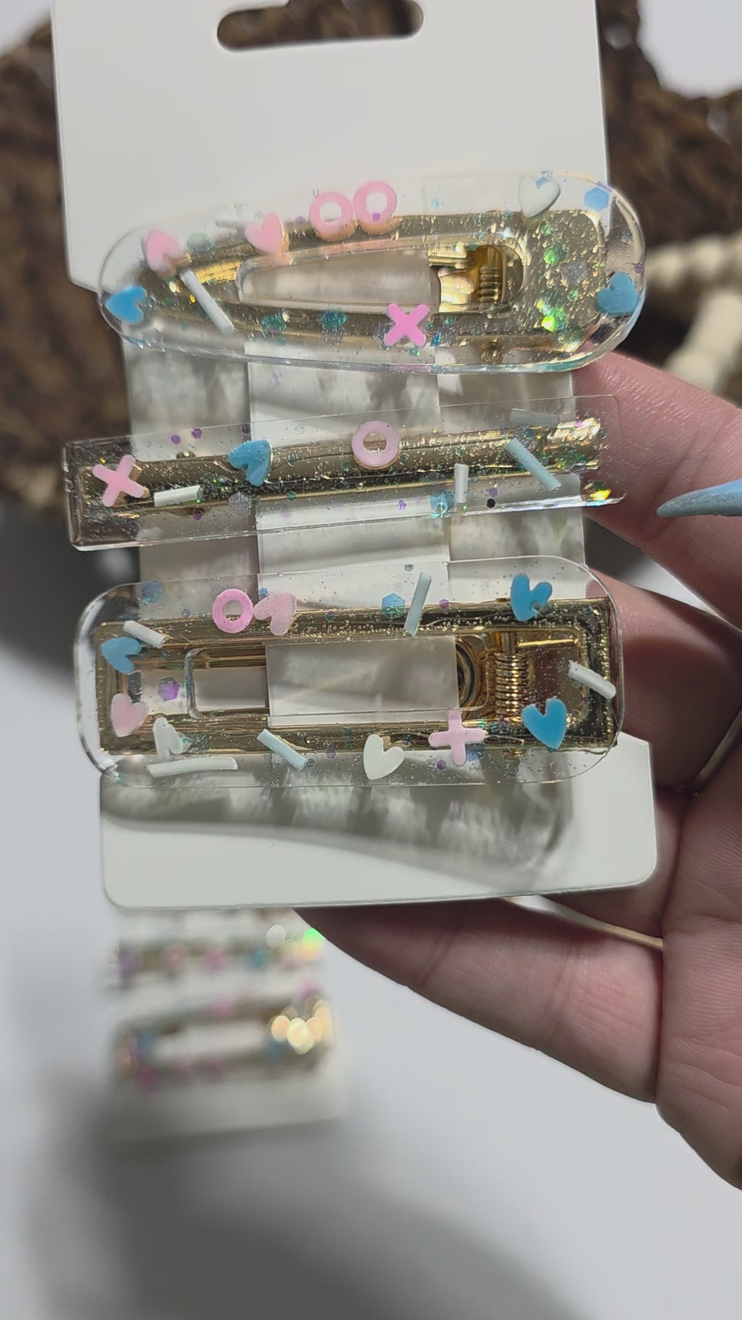 Xs & Os Resin Hair Clips