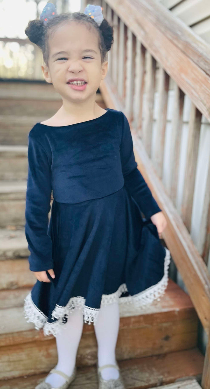 Navy Velvet Manhattan Dress