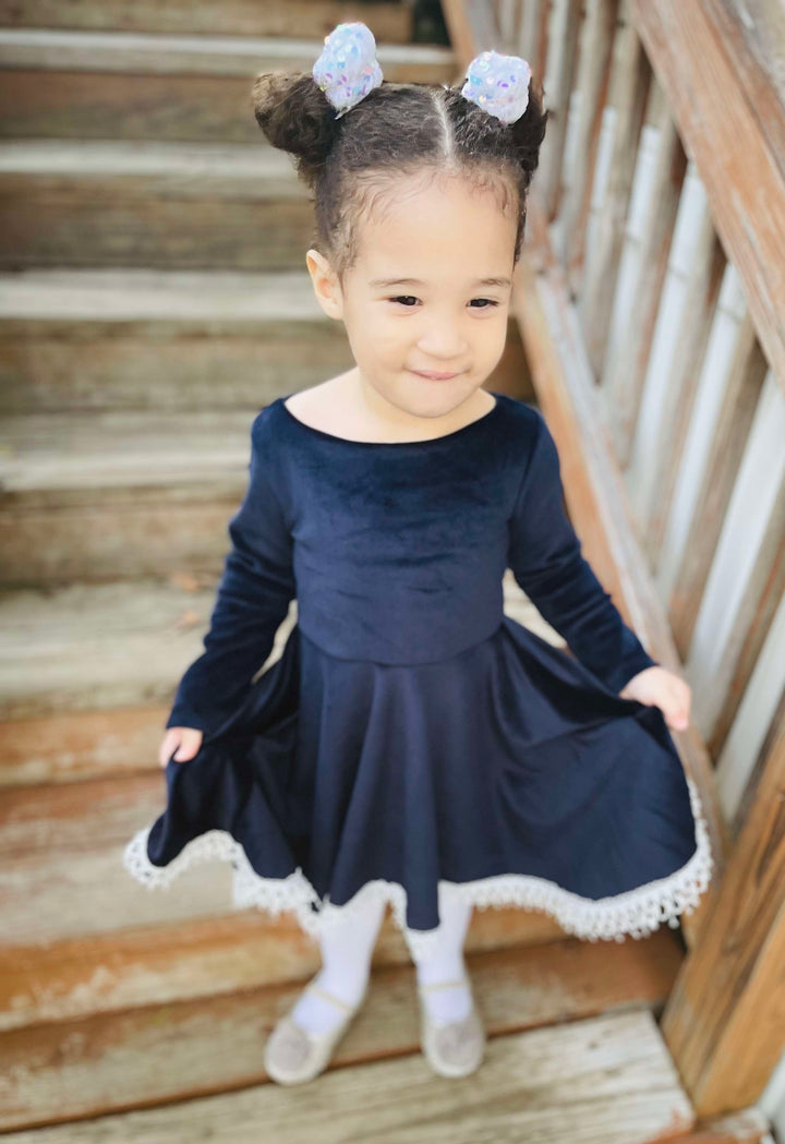 Navy Velvet Manhattan Dress