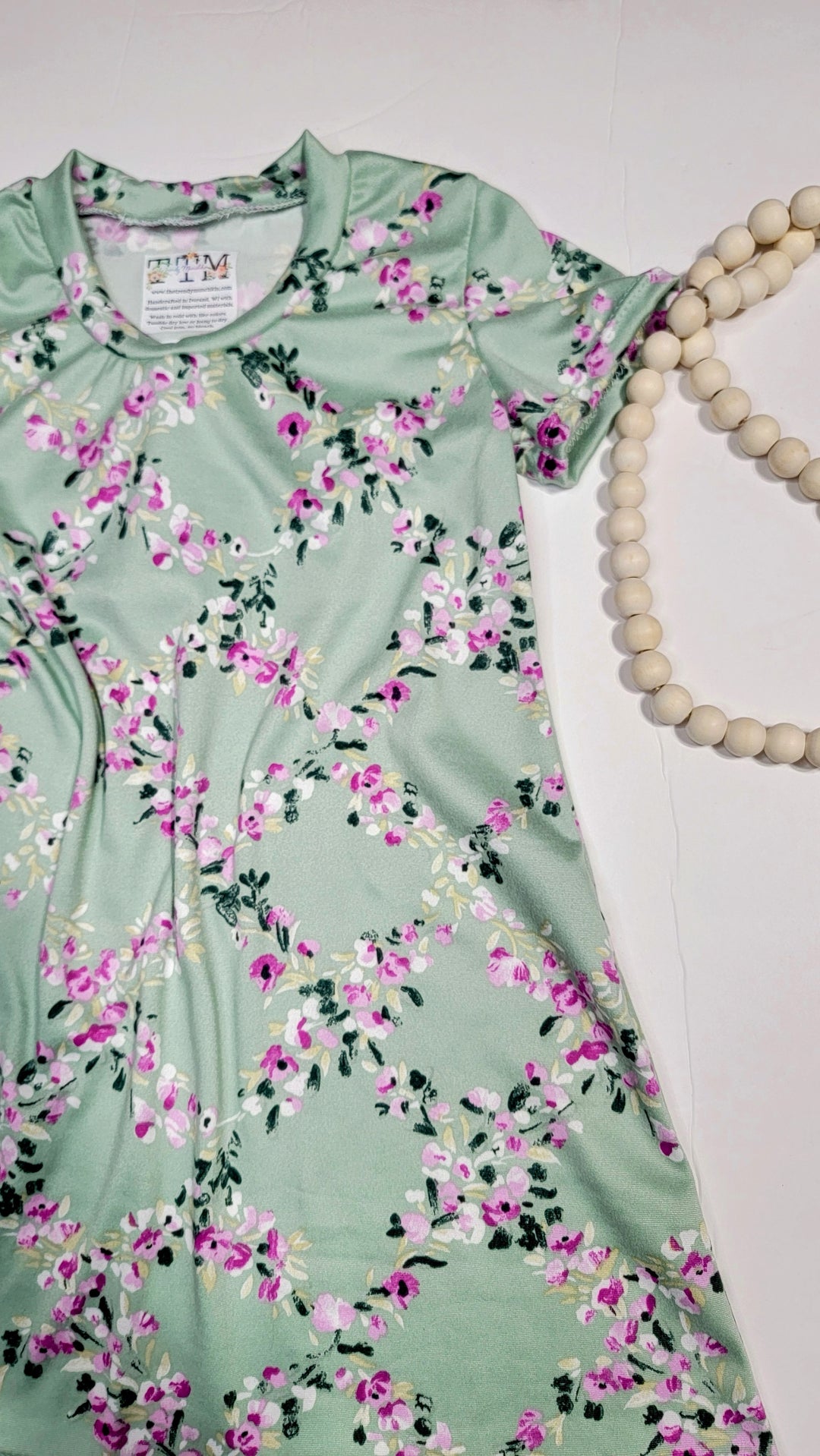 Tea Green Floral Tori Tshirt Dress