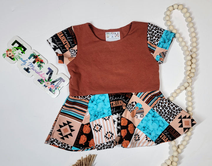 Western Thanksgiving Stargazer Peplum Top