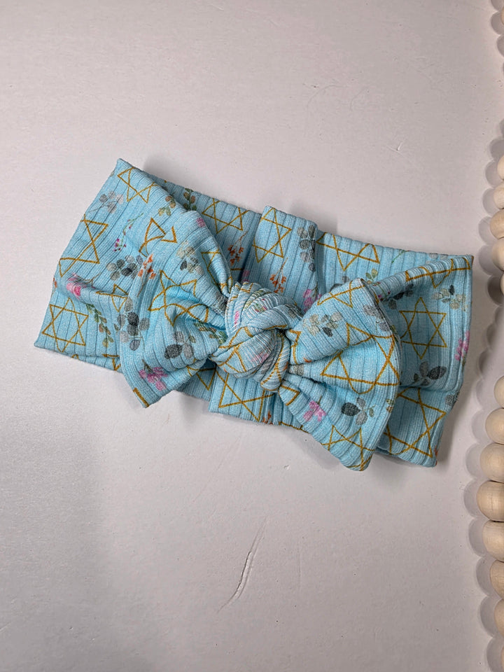 Star of David Big Bow Headwrap