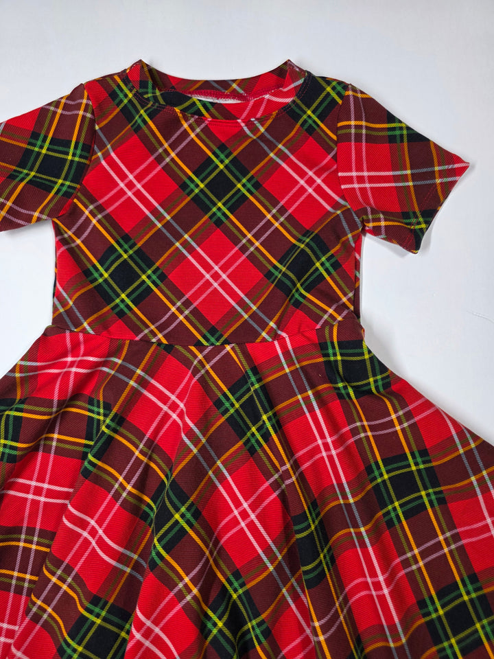Christmas Plaid Twirl Dress