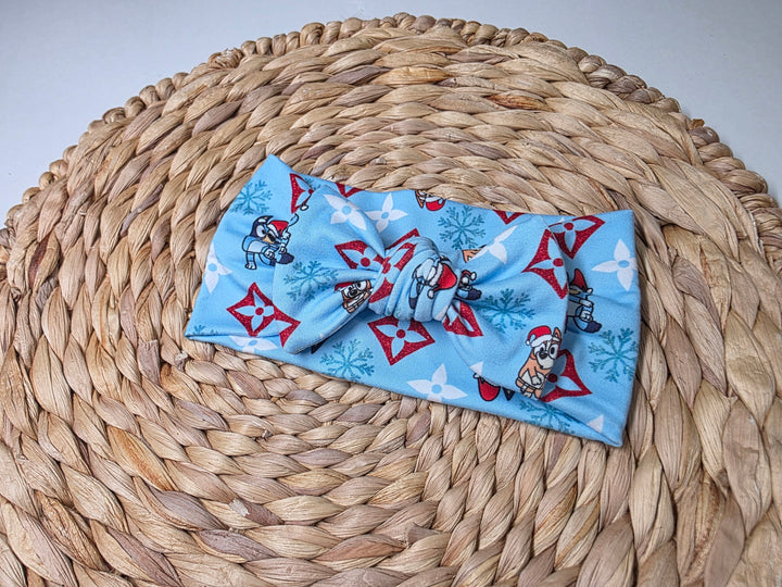 Boujee Bluey Christmas Big Bow Headwrap