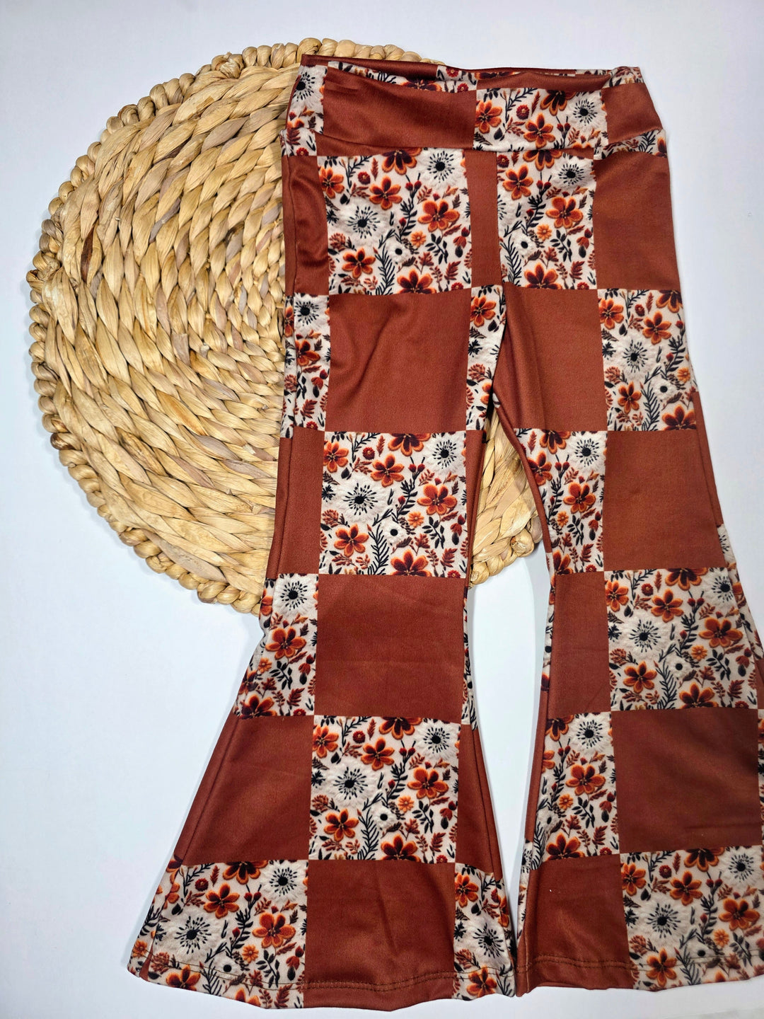 Brown Floral Patchwork Boho Bells