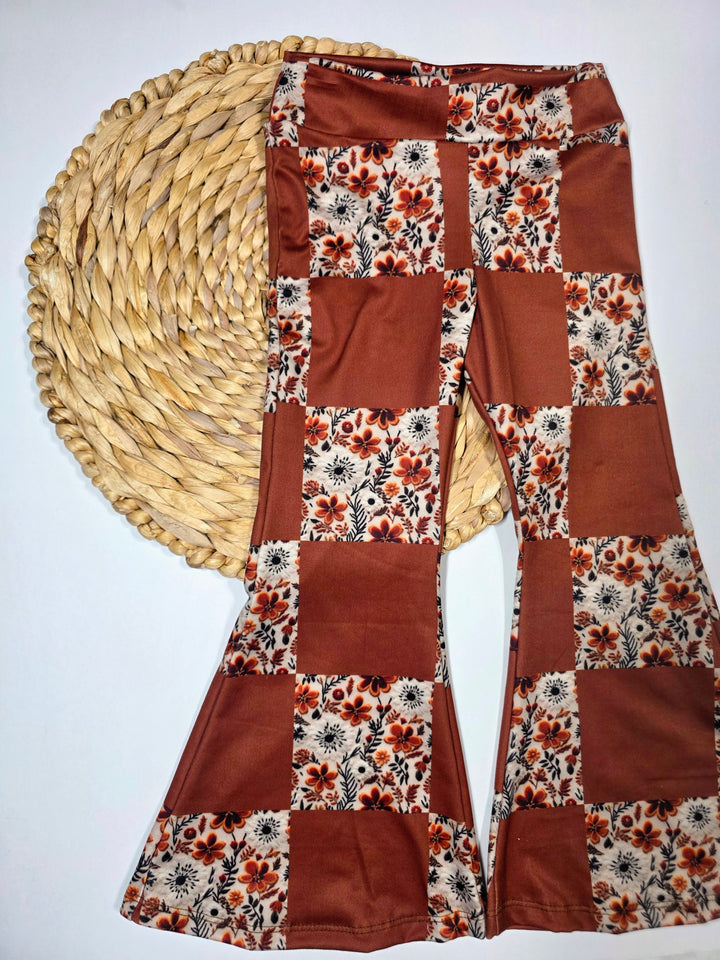Brown Floral Patchwork Boho Bells