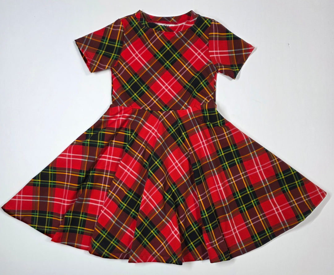 Christmas Plaid Twirl Dress