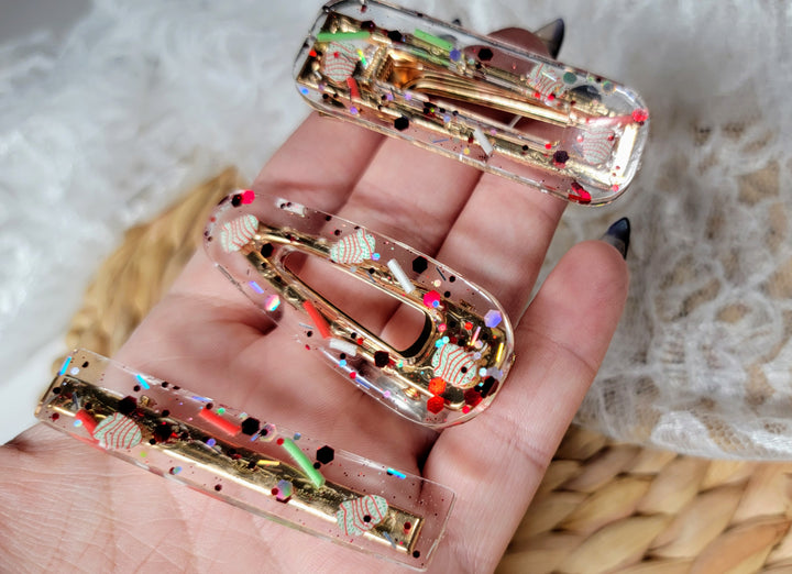 Christmas Cakes Resin Hair Clips