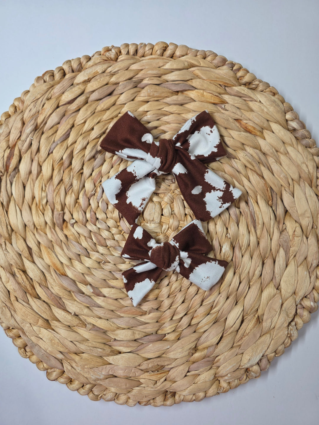 Brown Cow Dainty Bow (on clips)