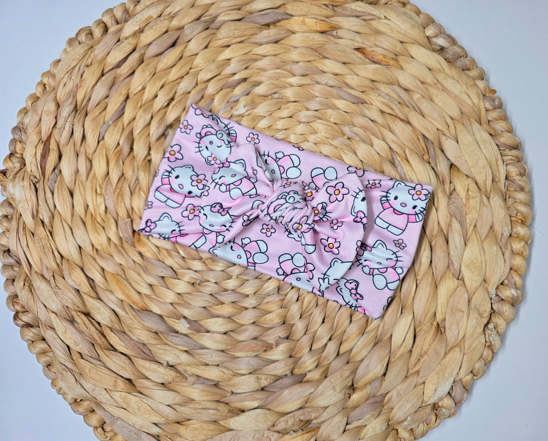 Pink HK Big Bow Headwrap