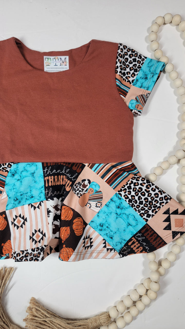 Western Thanksgiving Stargazer Peplum Top