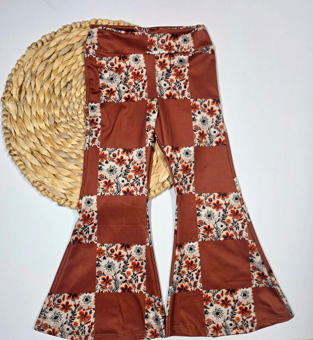 Brown Floral Patchwork Boho Bells
